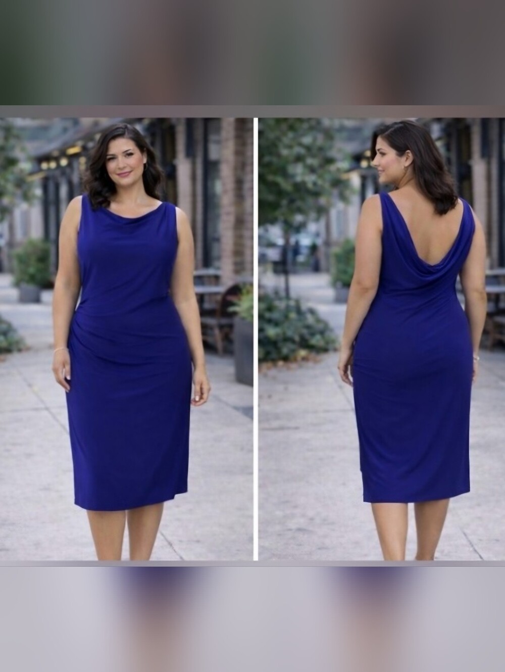NWT Ralph Lauren Dress Sapphire Blue 10 Party Wedding Event Stretch Sheath